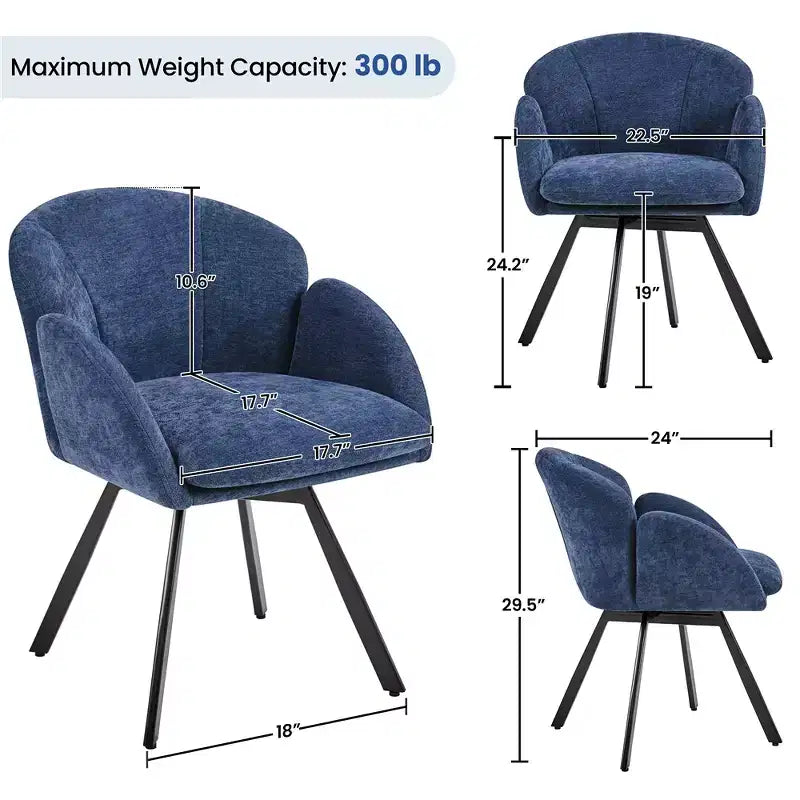 Yaheetech Lot de 2 fauteuils en forme de fleur avec coussin de siège amovible pour chambre à coucher, salon, bureau à domicile
