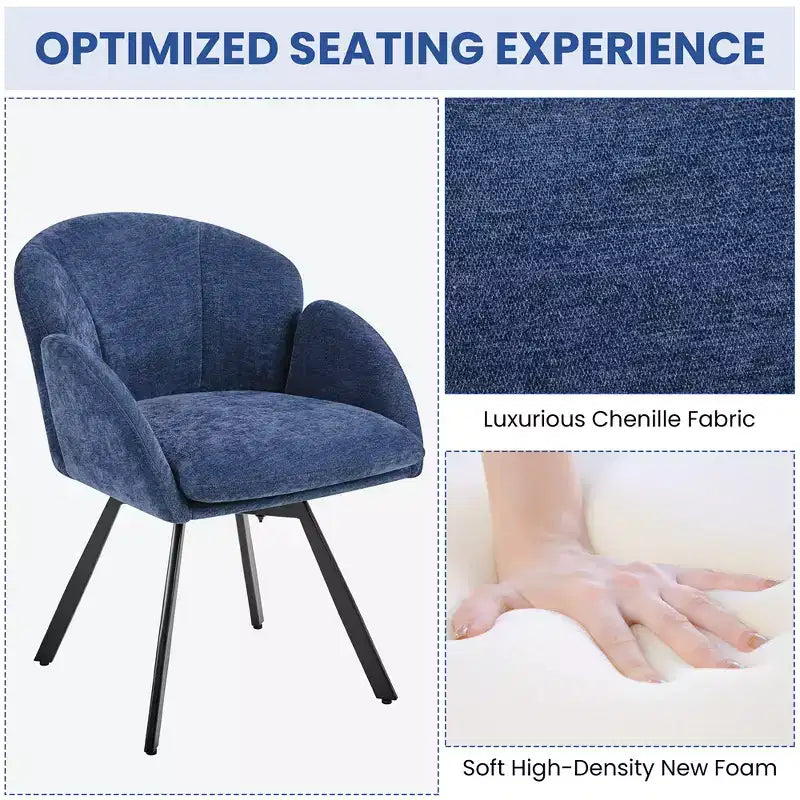 Yaheetech Lot de 2 fauteuils en forme de fleur avec coussin de siège amovible pour chambre à coucher, salon, bureau à domicile
