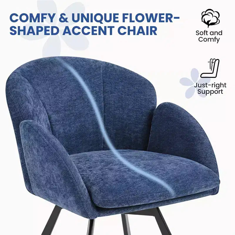 Yaheetech Lot de 2 fauteuils en forme de fleur avec coussin de siège amovible pour chambre à coucher, salon, bureau à domicile