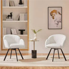 Yaheetech Lot de 2 fauteuils en forme de fleur avec coussin de siège amovible pour chambre à coucher, salon, bureau à domicile