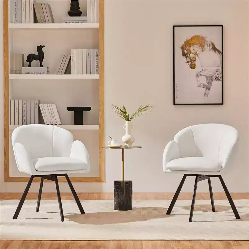 Yaheetech Lot de 2 fauteuils en forme de fleur avec coussin de siège amovible pour chambre à coucher, salon, bureau à domicile