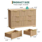 Commode cannelée moderne Zstar pour chambre à coucher, meuble de rangement à 7 tiroirs avec poignée en métal
