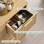 Commode cannelée moderne Zstar pour chambre à coucher, meuble de rangement à 7 tiroirs avec poignée en métal
