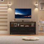 Meuble TV de 55 pouces pour salon, meuble TV avec 3 tiroirs, centre de divertissement compact avec solutions de rangement