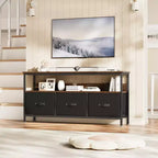 Meuble TV de 55 pouces pour salon, meuble TV avec 3 tiroirs, centre de divertissement compact avec solutions de rangement