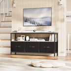 Meuble TV de 55 pouces pour salon, meuble TV avec 3 tiroirs, centre de divertissement compact avec solutions de rangement