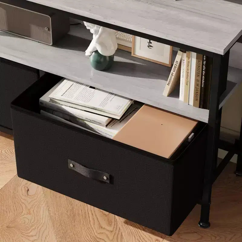 Meuble TV de 55 pouces pour salon, meuble TV avec 3 tiroirs, centre de divertissement compact avec solutions de rangement