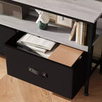 Meuble TV de 55 pouces pour salon, meuble TV avec 3 tiroirs, centre de divertissement compact avec solutions de rangement