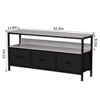 Meuble TV de 55 pouces pour salon, meuble TV avec 3 tiroirs, centre de divertissement compact avec solutions de rangement