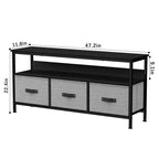 Meuble TV de 55 pouces pour salon, meuble TV avec 3 tiroirs, centre de divertissement compact avec solutions de rangement