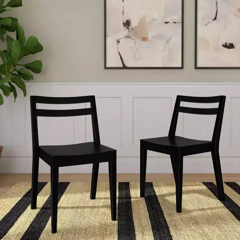 Now Furniture Chaises de salle à manger (lot de 2), chaises de cuisine modernes en bois massif