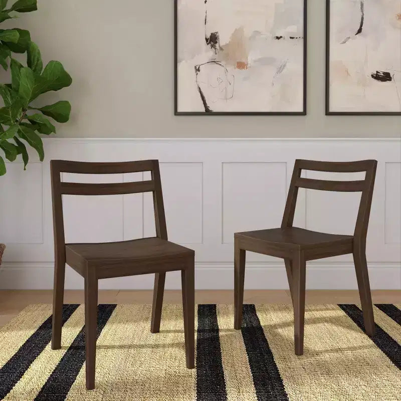 Now Furniture Chaises de salle à manger (lot de 2), chaises de cuisine modernes en bois massif
