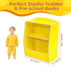 Étagère à livres pour enfants - Organisateur de rangement de livres, Bibliothèque à 2 niveaux pour enfants avec compartiments ouverts pour chambre à coucher, salon, salle de jeux