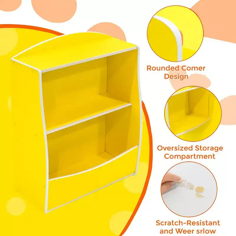 Étagère à livres pour enfants - Organisateur de rangement de livres, Bibliothèque à 2 niveaux pour enfants avec compartiments ouverts pour chambre à coucher, salon, salle de jeux