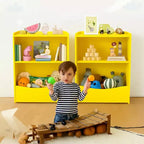 Étagère à livres pour enfants - Organisateur de rangement de livres, Bibliothèque à 2 niveaux pour enfants avec compartiments ouverts pour chambre à coucher, salon, salle de jeux