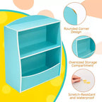 Étagère à livres pour enfants - Organisateur de rangement de livres, Bibliothèque à 2 niveaux pour enfants avec compartiments ouverts pour chambre à coucher, salon, salle de jeux