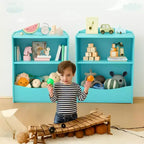 Étagère à livres pour enfants - Organisateur de rangement de livres, Bibliothèque à 2 niveaux pour enfants avec compartiments ouverts pour chambre à coucher, salon, salle de jeux