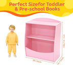 Étagère à livres pour enfants - Organisateur de rangement de livres, Bibliothèque à 2 niveaux pour enfants avec compartiments ouverts pour chambre à coucher, salon, salle de jeux