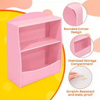Étagère à livres pour enfants - Organisateur de rangement de livres, Bibliothèque à 2 niveaux pour enfants avec compartiments ouverts pour chambre à coucher, salon, salle de jeux