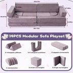 Canapé modulaire combiné Dyonery, canapé de jeu modulaire créatif DIY, coussin de jeu en mousse convertible, mobilier de sol créatif pour salle de jeux, violet