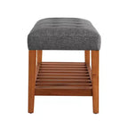 Banc ottoman Okak Modern à 2 niveaux, capitonné, avec étagère de rangement ouverte, banc de rangement rembourré pour l'entrée, le salon