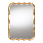 Miroir mural d'appoint en bois festonné Fredrika de Baxton Studio, finition or antique