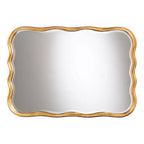 Miroir mural d'appoint en bois festonné Fredrika de Baxton Studio, finition or antique