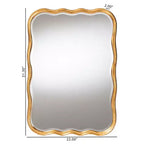 Miroir mural d'appoint en bois festonné Fredrika de Baxton Studio, finition or antique