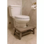 HomeRoots 8 Tabouret de toilettes de salle de bain en teck massif gris