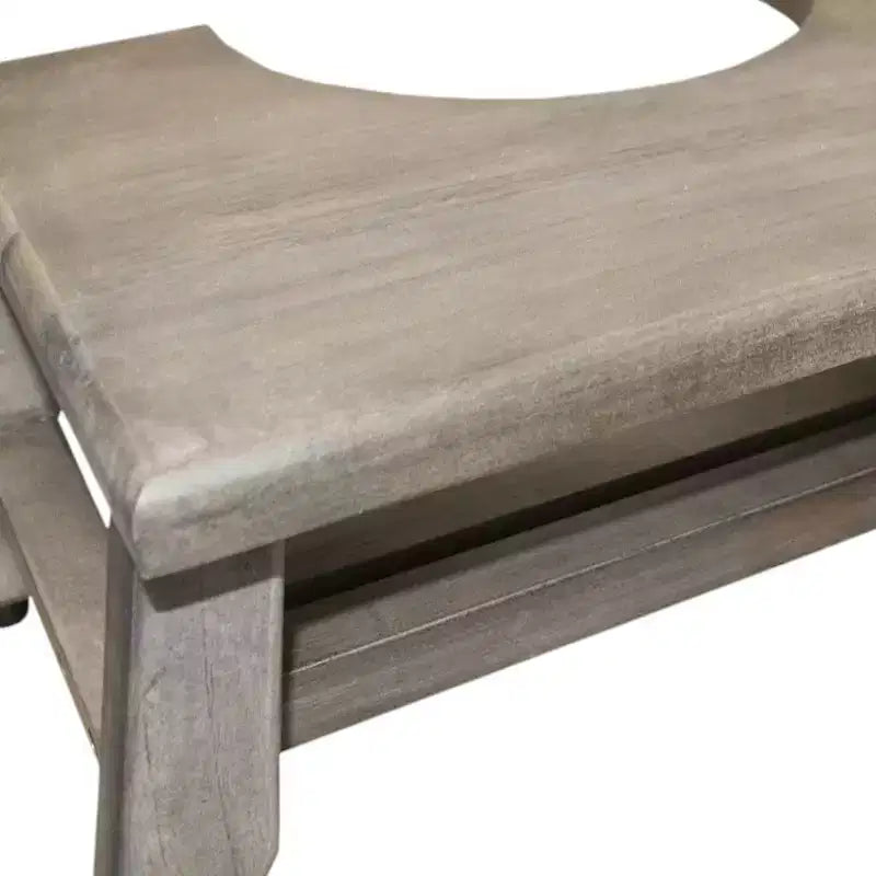 HomeRoots 8 Tabouret de toilettes de salle de bain en teck massif gris