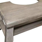 HomeRoots 8 Tabouret de toilettes de salle de bain en teck massif gris