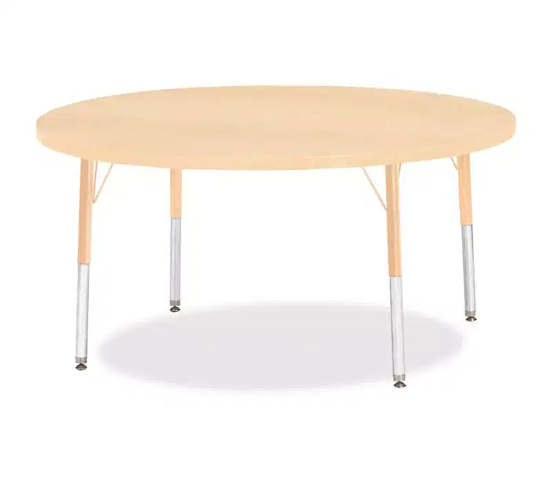Jonti-Craft Berries Elementary Height Maple Top/Edge Round Table 48 x 48 in Beige