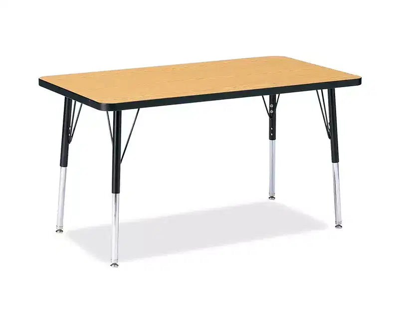 Table rectangulaire Jonti-Craft Berries avec plateau coloré à hauteur d'adulte (24 x 36) en noir