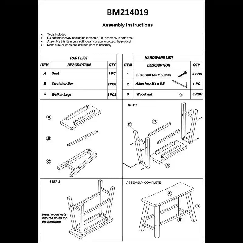 Banc de selle Royal Hampton 33 pouces avec cadre incliné, en bois d'acacia sablé