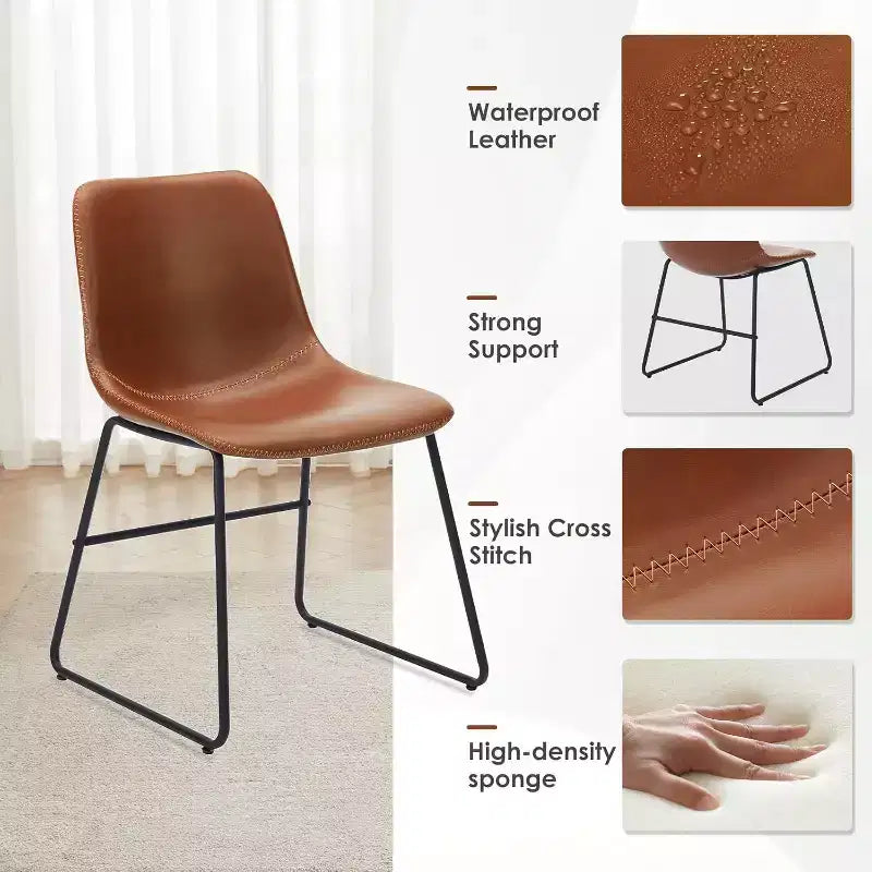 Pexfix Lot de 4 chaises de salle à manger en similicuir imperméable