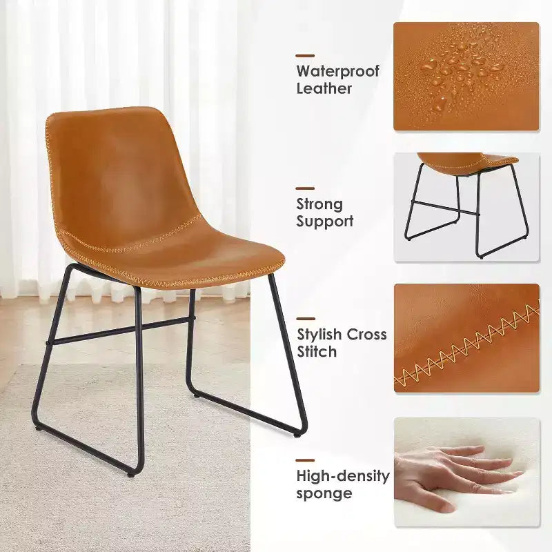Pexfix Lot de 4 chaises de salle à manger en similicuir imperméable