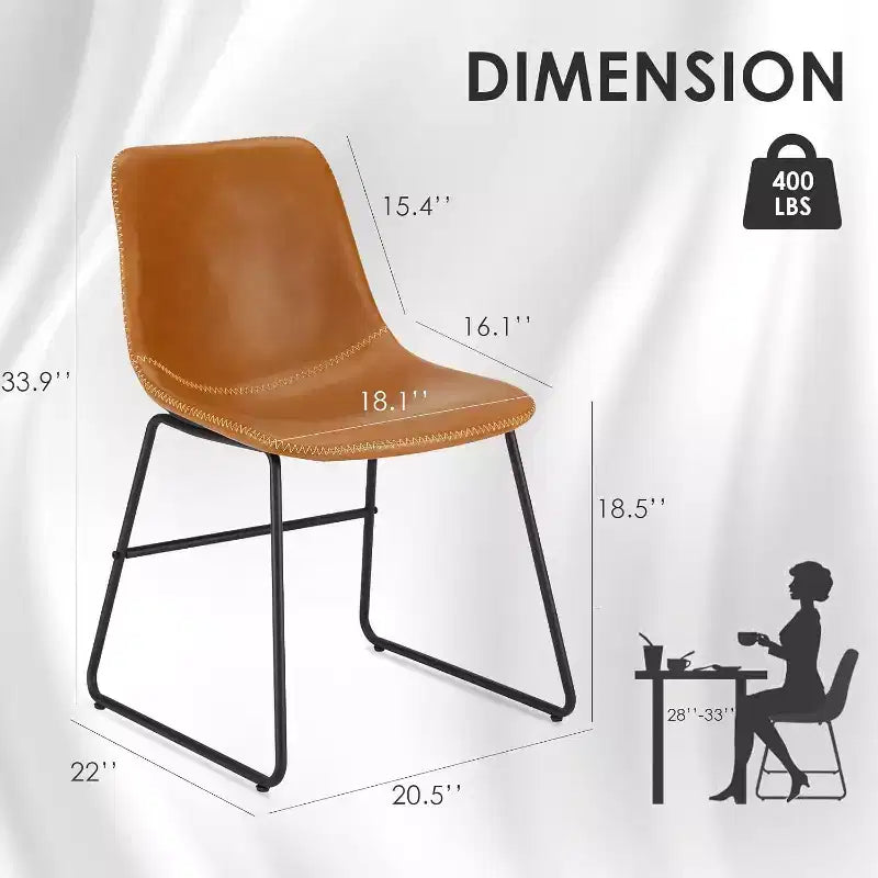Pexfix Lot de 4 chaises de salle à manger en similicuir imperméable