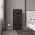Commode Verticale Moderne Okak à 5 Tiroirs, Commode Haute en Bois pour Chambre, Salon, Entrée