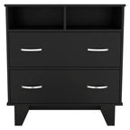 Commode double Okak Modern à 6 tiroirs, armoire de rangement de 80,5 cm de haut avec glissières en métal et base surélevée, commode de chambre pour l'organisation des vêtements