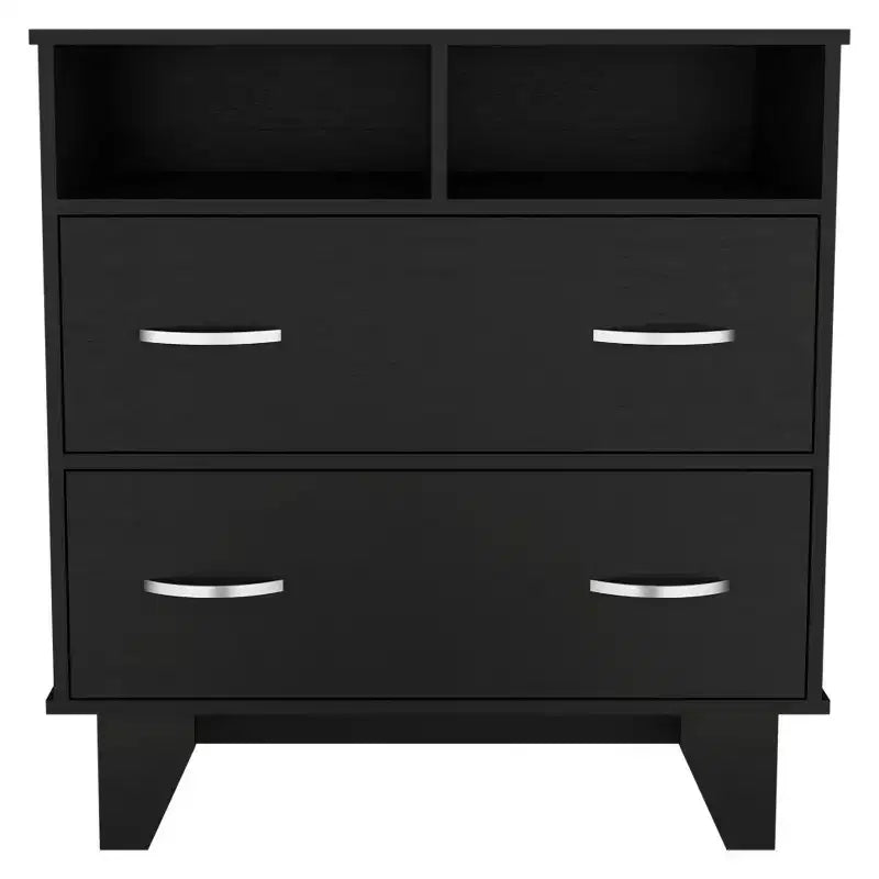 Commode double Okak Modern à 6 tiroirs, armoire de rangement de 80,5 cm de haut avec glissières en métal et base surélevée, commode de chambre pour l'organisation des vêtements
