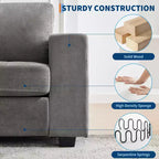 Canapé Loveseat 70 en chenille, canapés confortables pour salon, ports de charge USB et housses amovibles, capitonné, canapé moderne