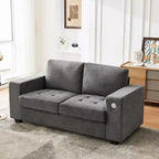 Canapé Loveseat 70 en chenille, canapés confortables pour salon, ports de charge USB et housses amovibles, capitonné, canapé moderne