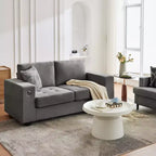 70 Chenille Loveseat Sofa, Comfy Couches for Living Room, USB Charging Ports & Removable Covers, Button Tufted Upholstered, Modern Couch