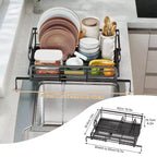 GustoWave Support égouttoir compact pour lave-vaisselle, Support égouttoir pour cuisine, 42x30.6x15.7cm