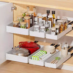 Organisateur d'armoires coulissant, Tiroirs de rangement coulissants pour cuisine, Étagère coulissante pour armoire de cuisine, garde-manger, salle de bain