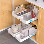 Organisateur d'armoires coulissant, Tiroirs de rangement coulissants pour cuisine, Étagère coulissante pour armoire de cuisine, garde-manger, salle de bain
