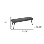 Banc de salle à manger HomeRoots 54 po en similicuir gris foncé et noir