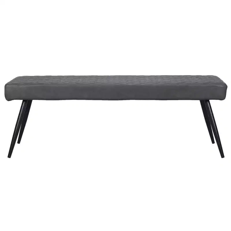 Banc de salle à manger HomeRoots 54 po en similicuir gris foncé et noir