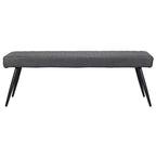 Banc de salle à manger HomeRoots 54 po en similicuir gris foncé et noir