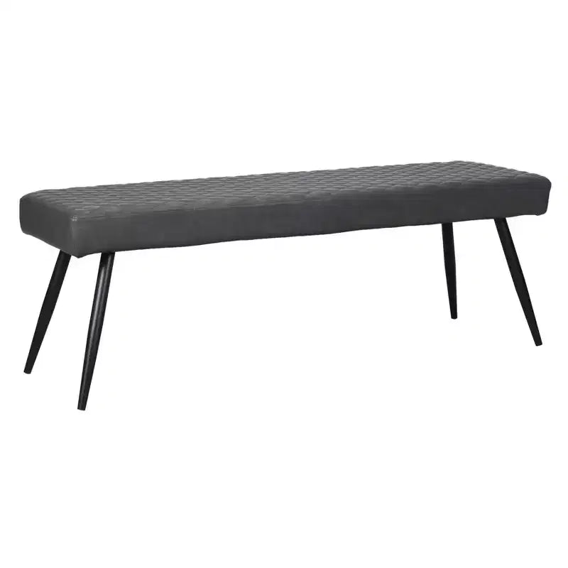 Banc de salle à manger HomeRoots 54 po en similicuir gris foncé et noir